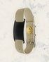 Natural Pain Relief and EMF Protection Bracelet Nylon Band Color Beige with a Black Slider