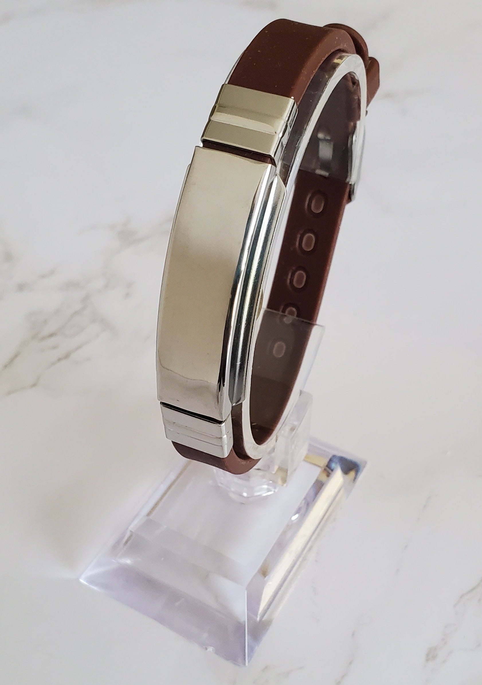 Frequency Jewelry Natural Pain Relief and EMF Protection Bracelet Blank Neoprene Band Color Brown