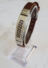 Pain Relief and EMF Protection Bracelet Greek Key Neoprene Band Color Brown
