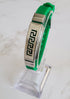 Frequency Jewelry Natural Pain Relief and EMF Protection Bracelet Greek Key Neoprene Band Color Green
