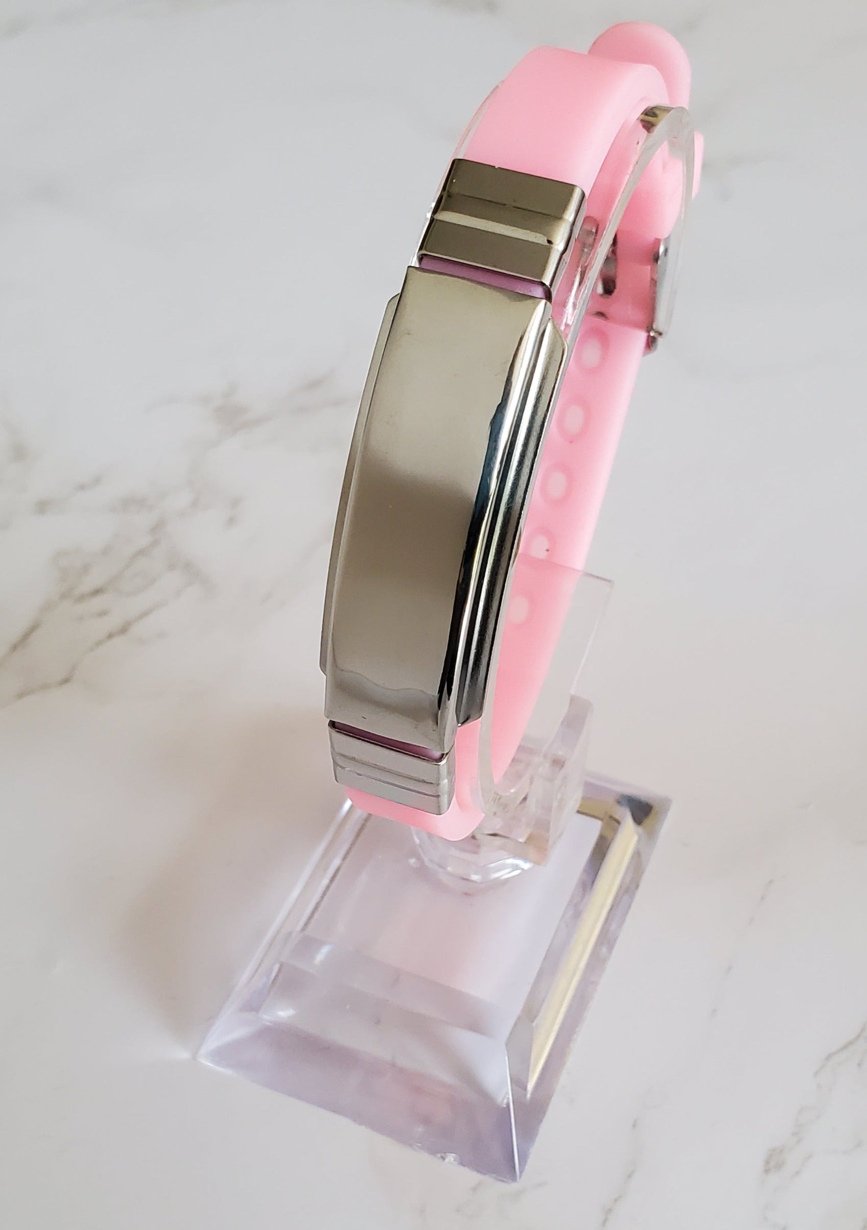 Frequency Jewelry Natural Pain Relief and EMF Protection Bracelet Blank Neoprene Band Color Light Pink