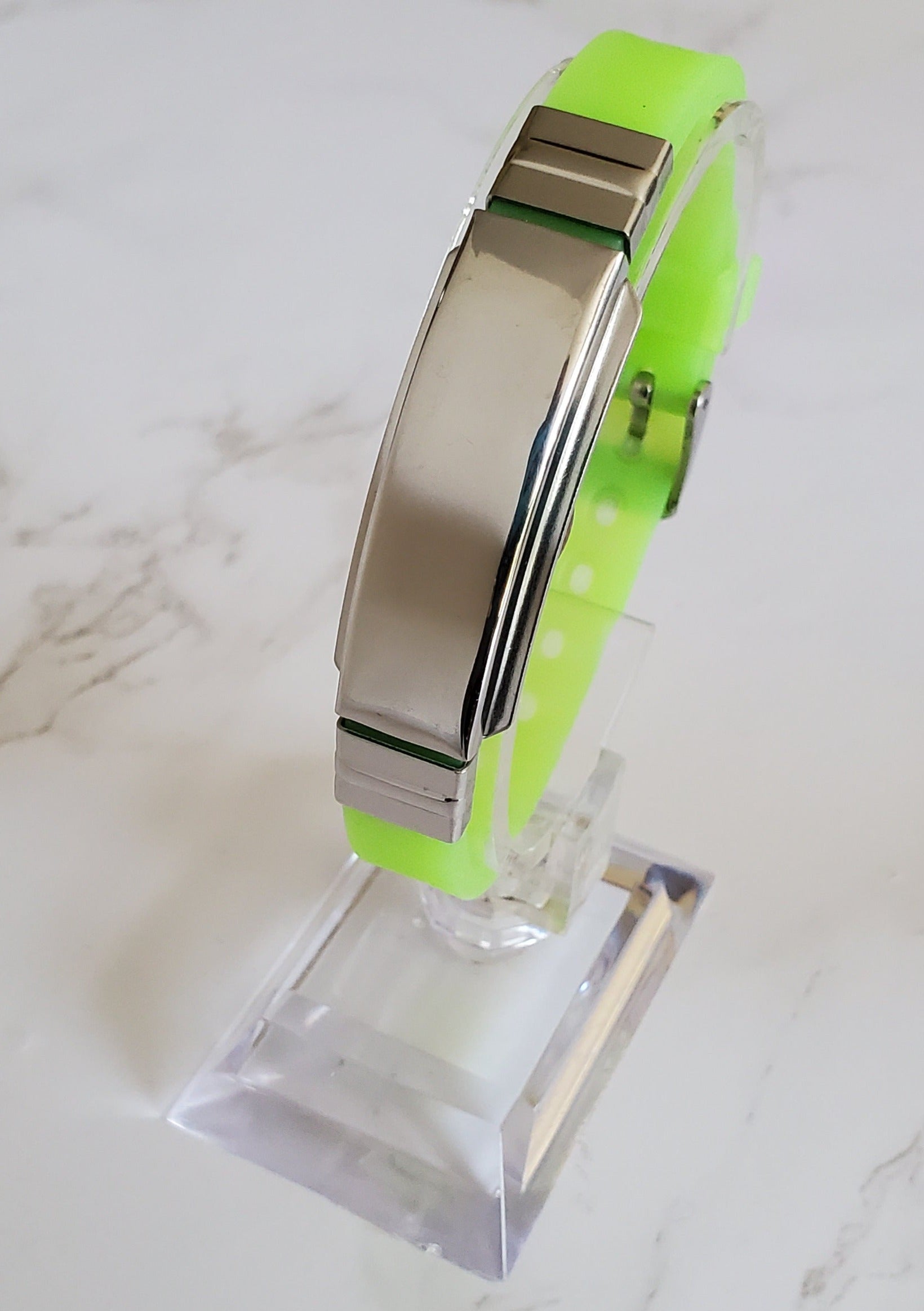 Frequency Jewelry Natural Pain Relief and EMF Protection Bracelet Blank Neoprene Band Color Lime Green