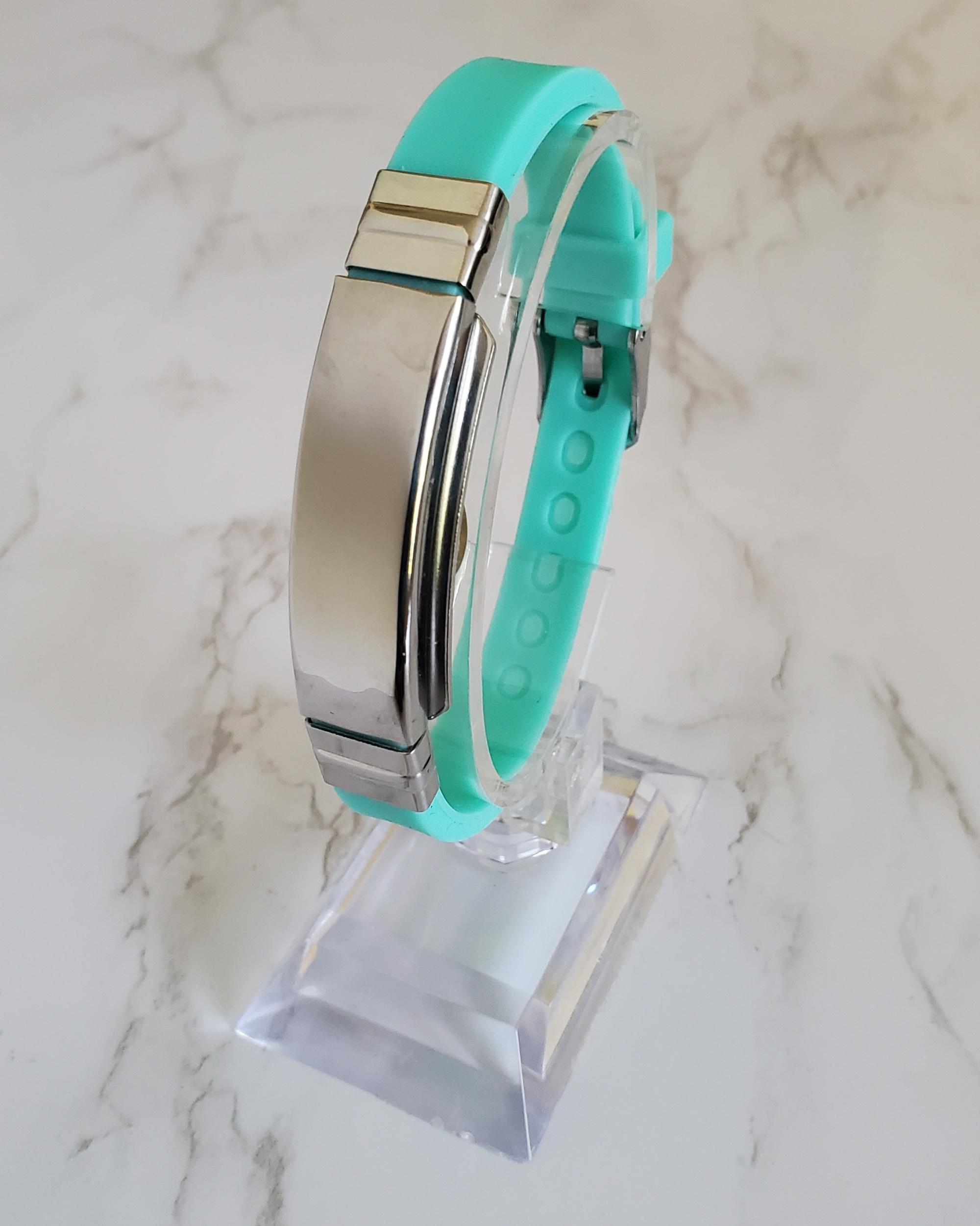 Frequency Jewelry Natural Pain Relief and EMF Protection Bracelet Blank Neoprene Band Color Mint Green