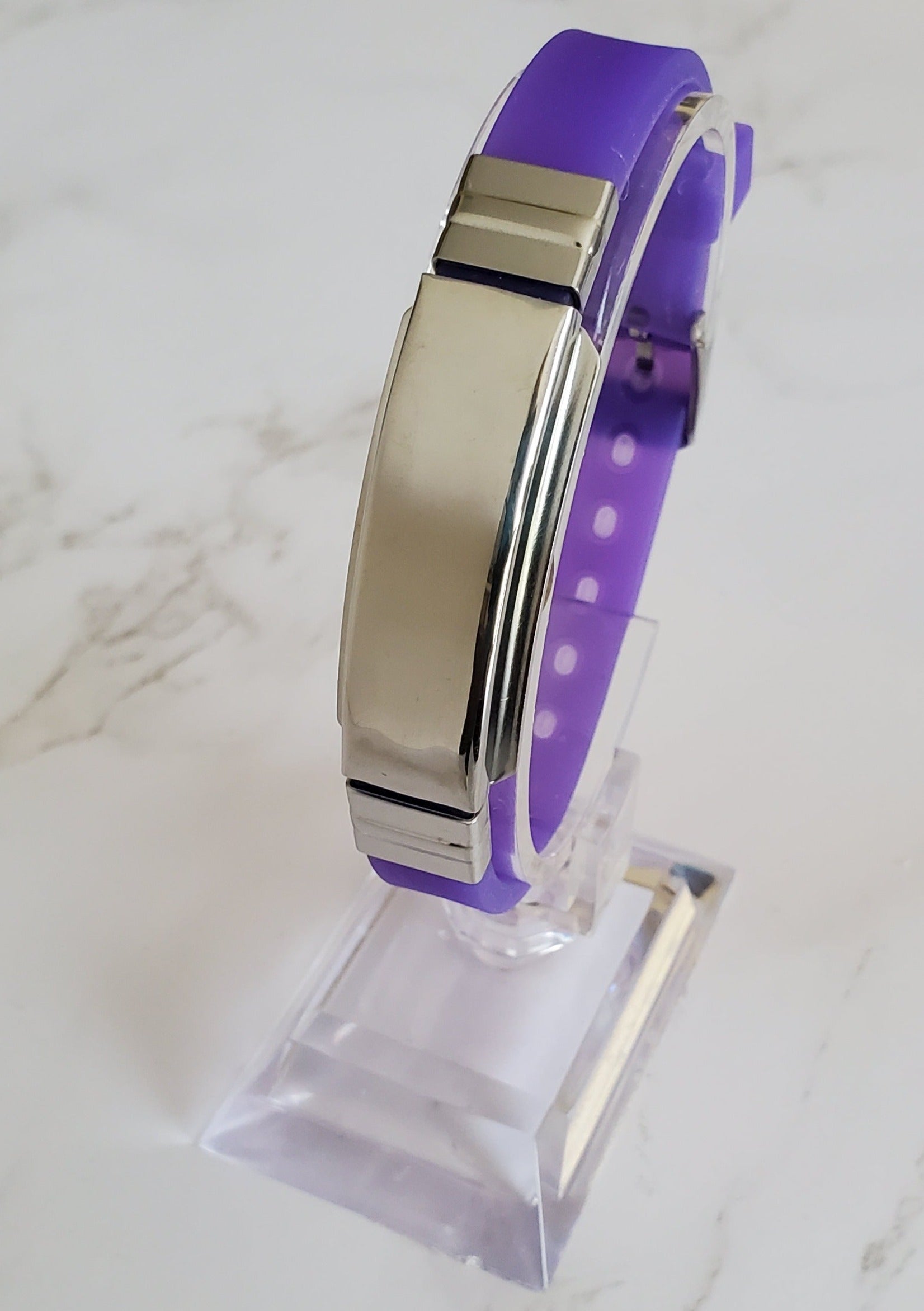 Frequency Jewelry Natural Pain Relief and EMF Protection Bracelet Blank Neoprene Band Color Purple