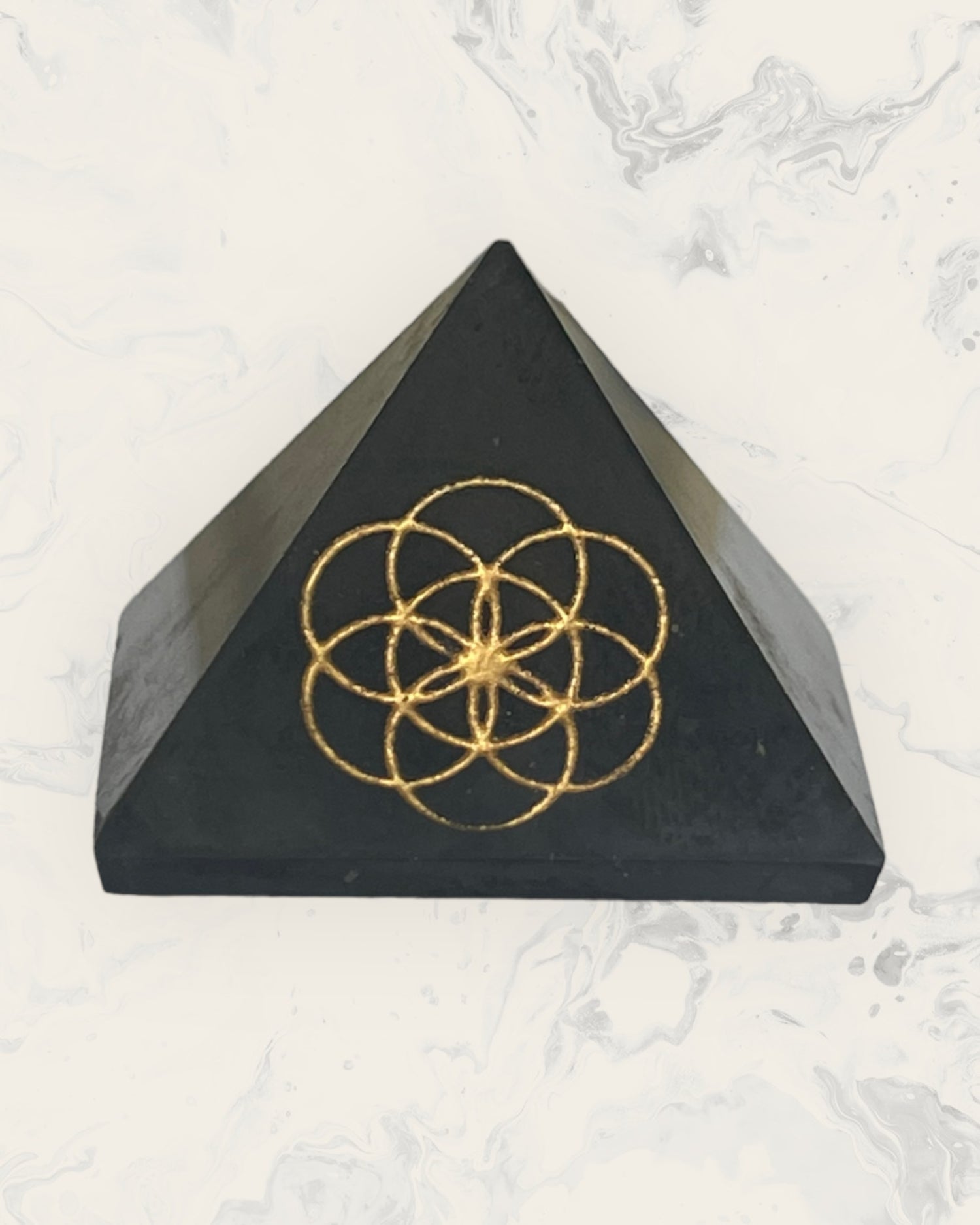 Shungite Pyramid with Symbol