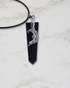 Frequency Jewelry Natural Pain Relief and Protection from 5G and EMFs Shungite Pendant Necklace with Crescent Moon Charm
