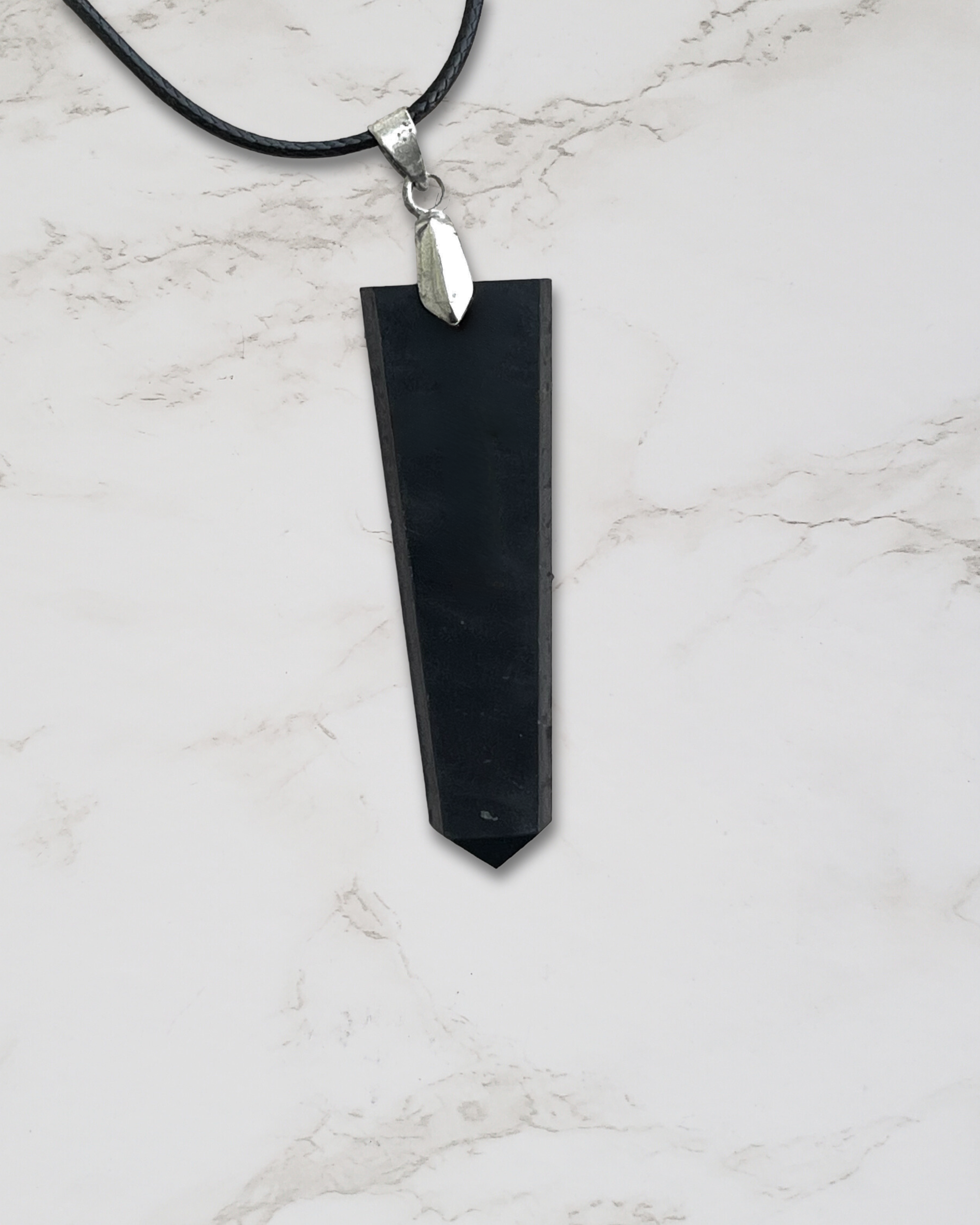 Frequency Jewelry Natural Pain Relief and Protection from 5G and EMFs Shungite Pendant Necklace with No Charm