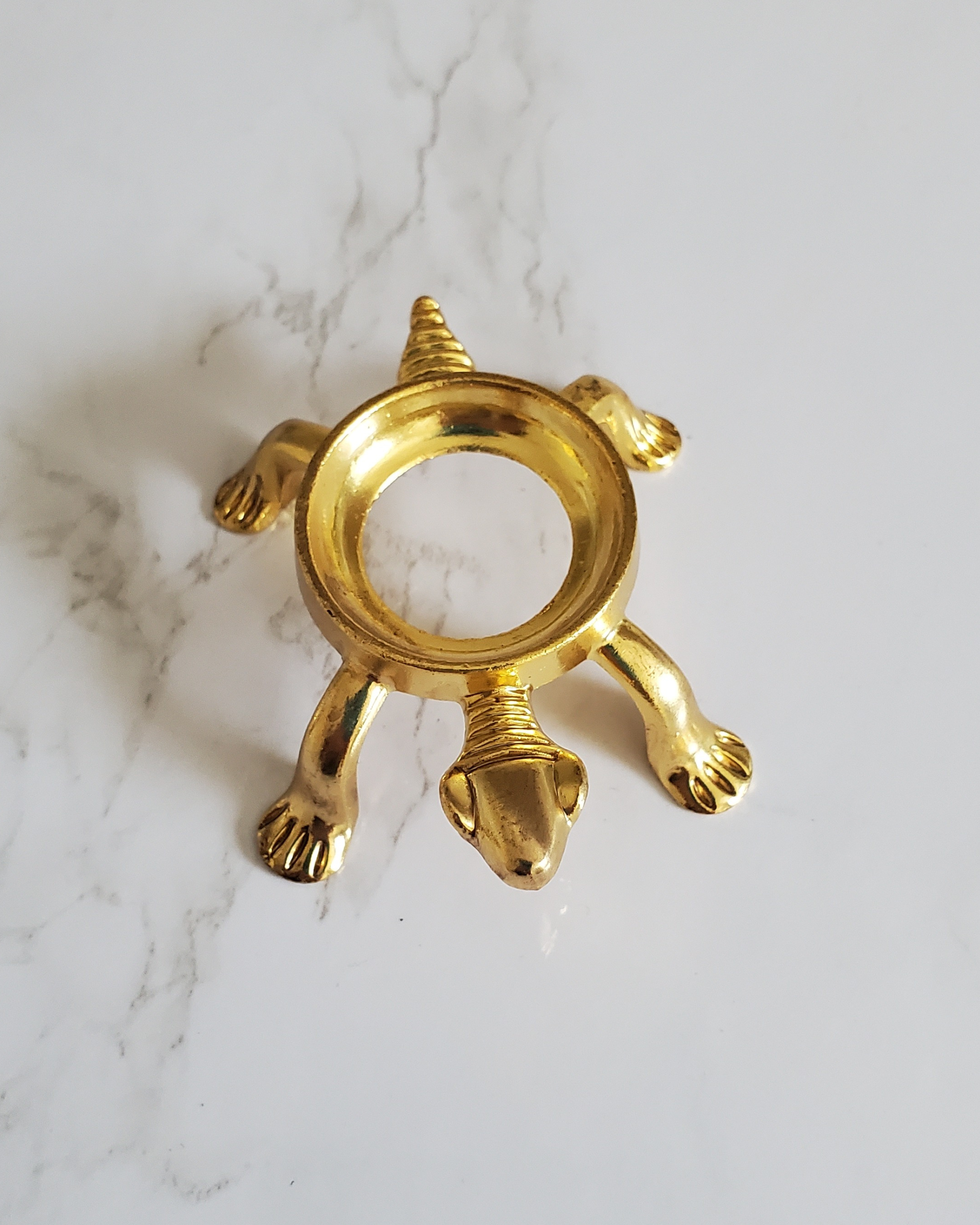 Natural Pain Relief and Protection from 5G and EMFs Medium Gold Turtle Stand to Hold Shungite Stones