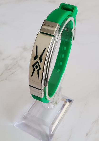 Pain Relief and EMF Protection Bracelet Aztec Neoprene Band Color Green