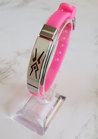 Pain Relief and EMF Protection Bracelet Aztec Neoprene Band Color Pink