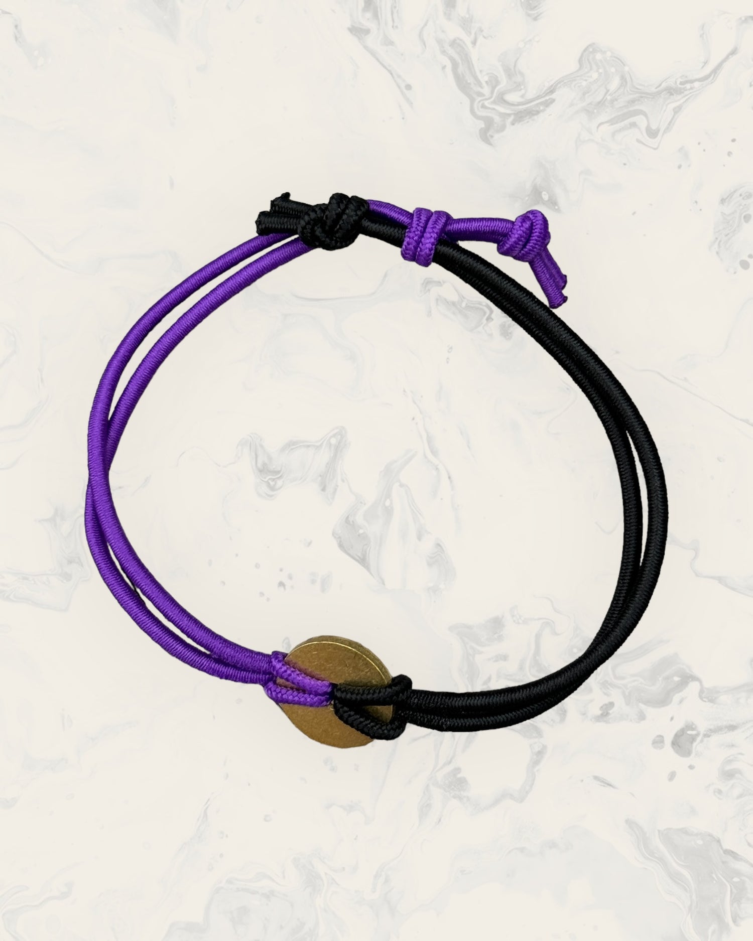 Frequency Jewelry Natural Pain Relief and Protection from 5G and EMFs Bracelet Beach Band Black and Purple with No Beads