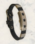 Frequency Jewelry Natural Pain Relief and EMF Protection Bracelet Leather Band Color Black with a Star design on a silver metal slider