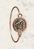 Frequency Jewelry Natural Pain Relief and Protection from 5G and EMFs Star of David Charm Metal Bracelet in Rose Gold