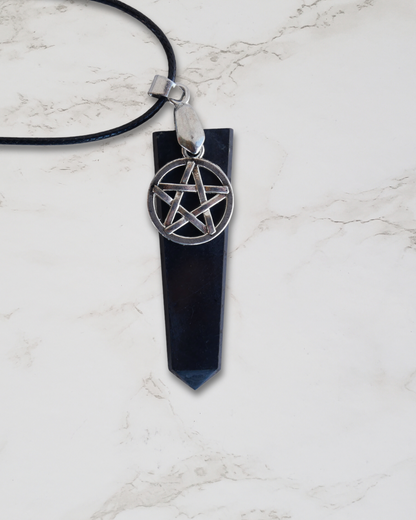 Frequency Jewelry Natural Pain Relief and Protection from 5G and EMFs Shungite Pendant Necklace with Pentagram Charm