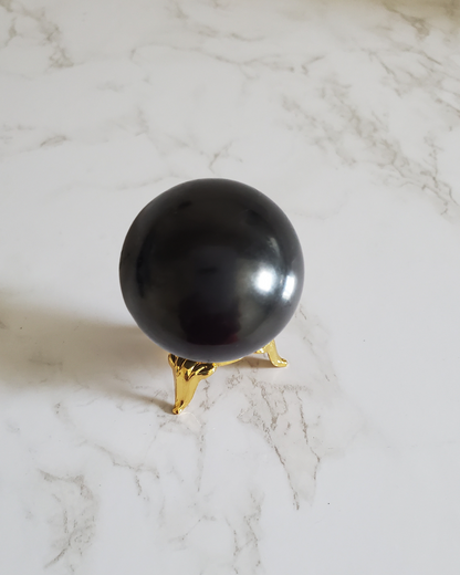 Pain Relief and Protection from 5G and EMFs Shungite Sphere 35 mm with Small Decorative Base